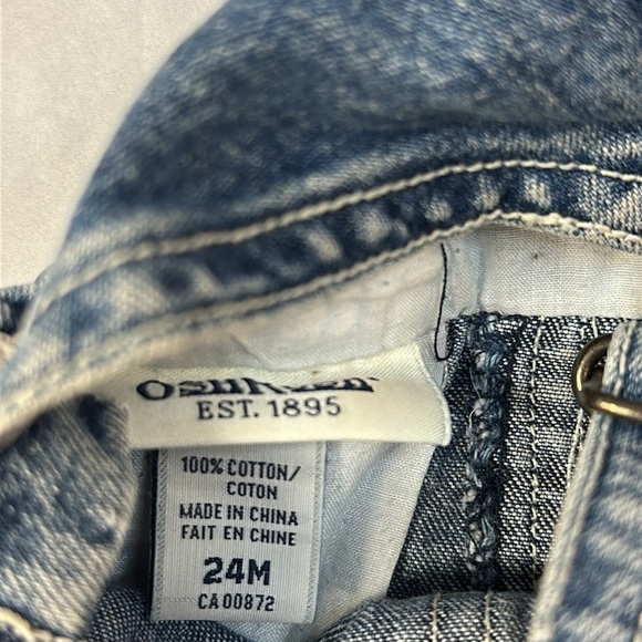 OshKosh B'gosh - denim jean overalls dress. Size 24 months - Picture 4 of 4